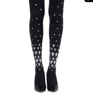 JOYFULLOOK Black and Silver Tights Sz. XS-M
